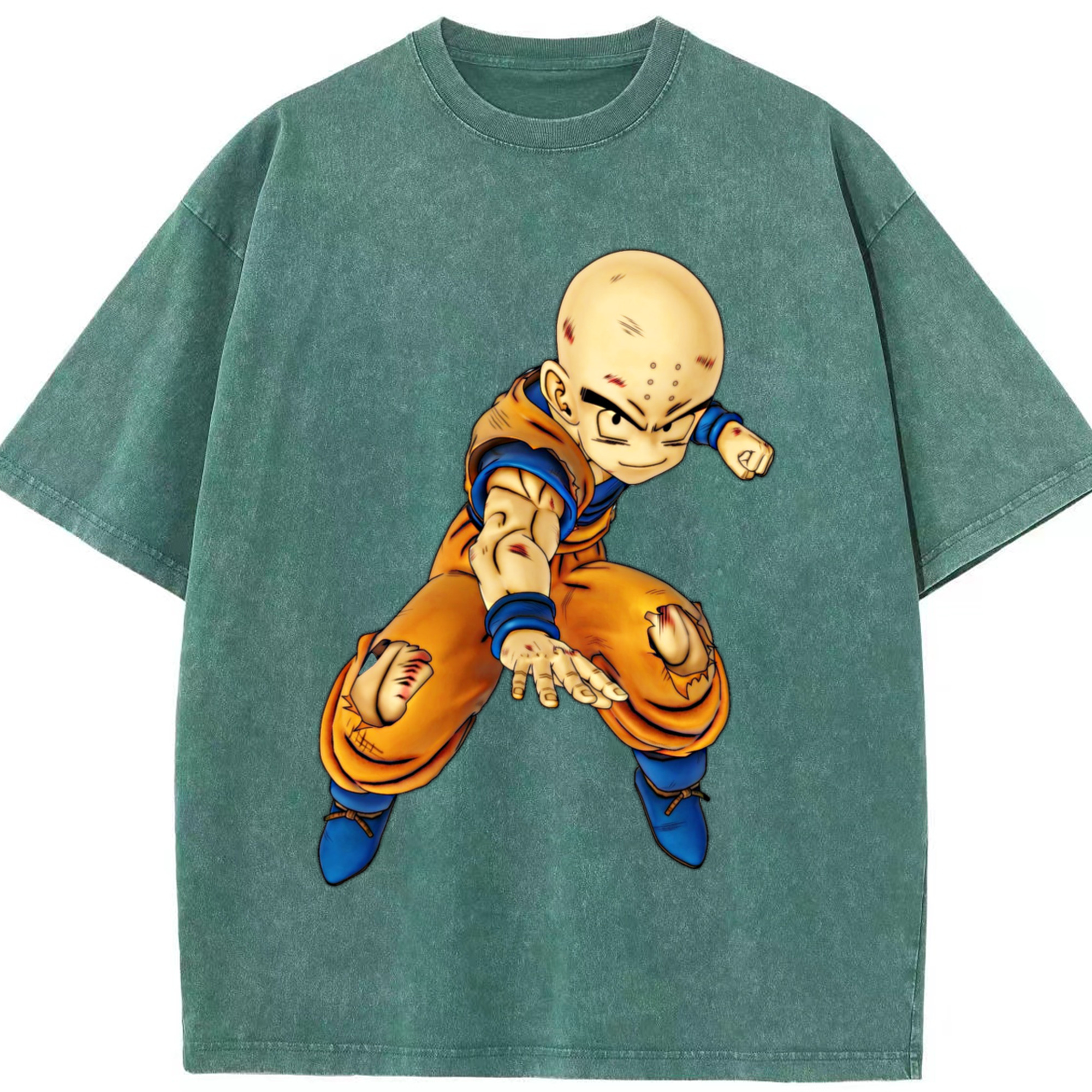 （画像用） ドラゴンボール クリリン DRAGON BALL krillin 綿100% ヴィンテージ風 半袖Tシャツ（フロントプリント）